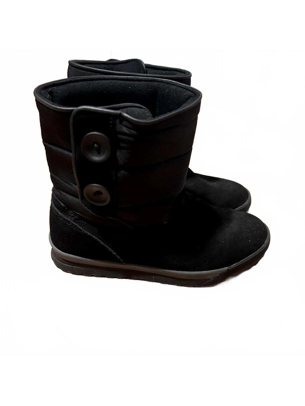 Lands’ End Short Insulated Commuter Winter Boot #394102 Black Suede | Sz 8 38.5